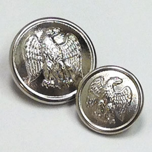 29933 Silver Blazer Button 2 Sizes, Waterbury Buttons